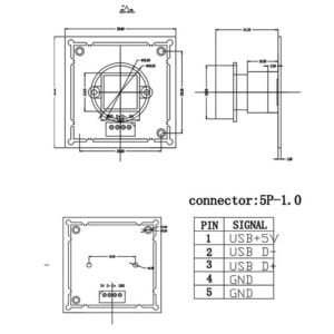 120FPS OV9281 camera module with global shutter 640*480 resolution and 1280*720 P resolution