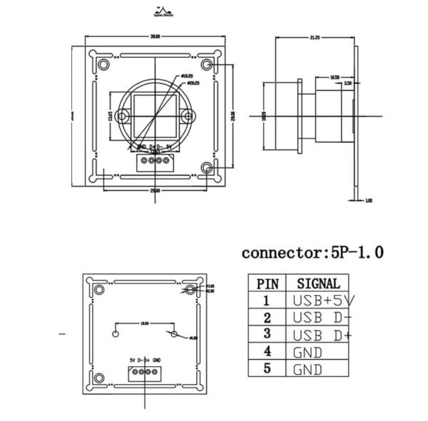 120FPS OV9281 camera module with global shutter 640*480 resolution and 1280*720 P resolution